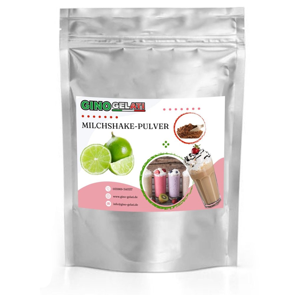 Gino Gelati Milkshake Powder, Fruity Lime Flavor, Quick and Easy Preparation, Versatile Use, Natural Flavors, Made in Germany (333 g)