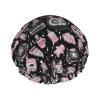 Elegant Women's Shower Cap with Halloween Pumpkin Cat Print view 1