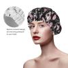 Elegant Women's Shower Cap with Halloween Pumpkin Cat Print view 4