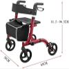 Folding Aluminum Rollator for Seniors and Adults view 2