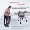 Foldable Aluminum Rollator for Older Adults, Height-Adjustable view 3