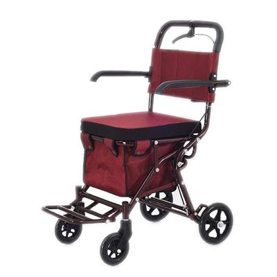Multifunctional Walker for Older Adults, Shopping Cart, Adjustable Walking Aid, Trolley