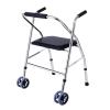 Walker for Seniors, Two-Wheel Folding Walker with Seat, Lightweight Aluminum view 1