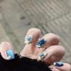 Blue Handmade Cat-Eye Nail Enhancements, Removable and Portable (L) view 3