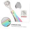Healvian 3-Piece Folding Stainless Steel Foot Scraper, Callus Remover and Pedicure Tool with Colored Titanium Box view 3