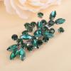 Teyglen Peacock Green Rhinestone Hair Clip for Women view 1