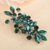 Teyglen Peacock Green Rhinestone Hair Clip for Women view 2