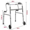 Foldable, Height-Adjustable Walkers for Older Adults, 8 Files, 1.22 m, Non-Slip, 2 Wheels, Aluminum Alloy view 4