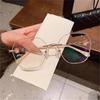 Women's Gold Rimless Anti-Blue Light Reading Glasses, +3.5 view 3