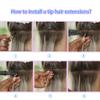 Saisifen Keratin Nail Tip Hair Extensions for Women, 613# Blonde, 100% Human Hair, U-Tip, 50 g, 100 Strands, 24 in (60 cm) view 4