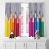 ggaimwf Back-to-School Pencil Pleat Curtains, Colorful Pencils, 107 x 215 cm, 2 Panels view 3
