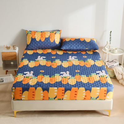 FOREPOTY Quilted Waterproof Fitted Sheet with Rabbit Cartoon Print, 120 x 200 cm + 30 cm, 1-Piece
