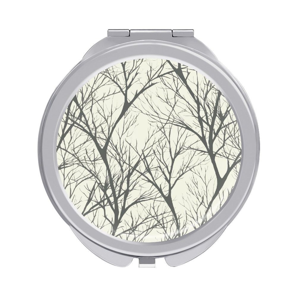 LFDSEPYM Tree Branch Folding Travel Makeup Mirror, Double-Sided, 1x/2x Magnification, Round Compact Mirror