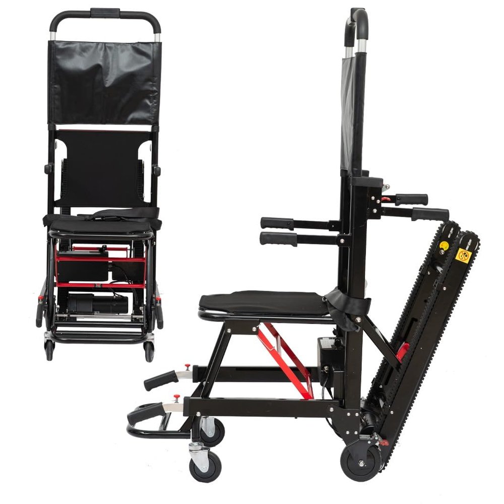 HZWJD Electric Stair-Climbing Wheelchair, Black, 13 Ah