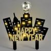 NYE Skyline Cake Topper, Light-Up, 5 x 6 in, Black and Gold view 3