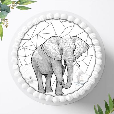 Safari Jungle Animals Edible Cake Image, Sugar Picture, Edible Photo Cake Topper 20 cm - 1281z