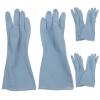 AUTSUPPL 3 Pairs Blue PVC Dishwashing Gloves for Home view 1