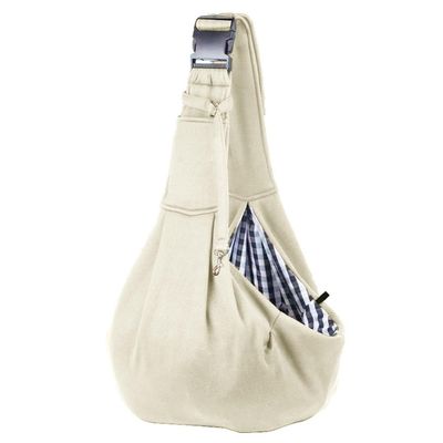 Outdoor Folding Pet Sling Carrier with Adjustable Strap, Apricot