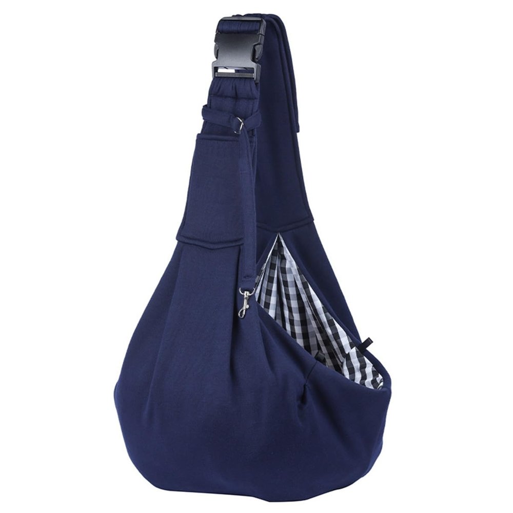 Outdoor Folding Pet Sling with Adjustable Shoulder Strap, Navy