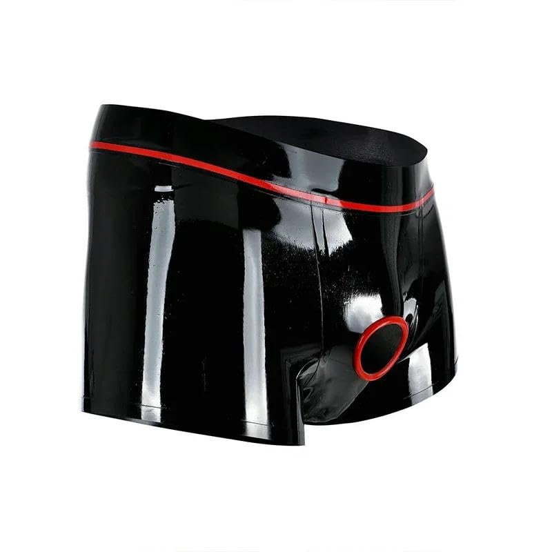 GAYLOP Latex Men's Underwear, Open-Front Hole, Rubber Boxer Shorts, XS