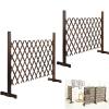 2-Piece Privacy Fence for Pets, Expandable Wooden Garden Trellis Fence view 1