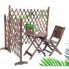 2-Piece Privacy Fence for Pets, Expandable Wooden Garden Trellis Fence view 4