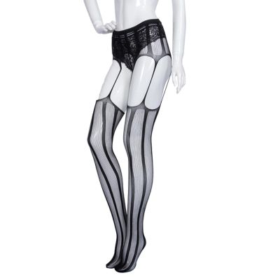 Sexy Women's Stockings with Lace Bodystocking, Thigh-High Stockings and Garter Belt, Over-the-Knee Tights (A11551, One Size)