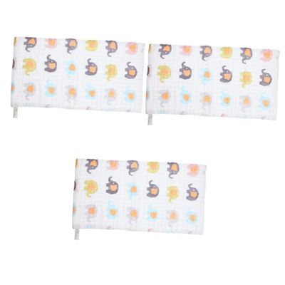 Abaodam 3-Piece Cotton Washcloths, Soft Absorbent Burp Cloths, Cartoon Design