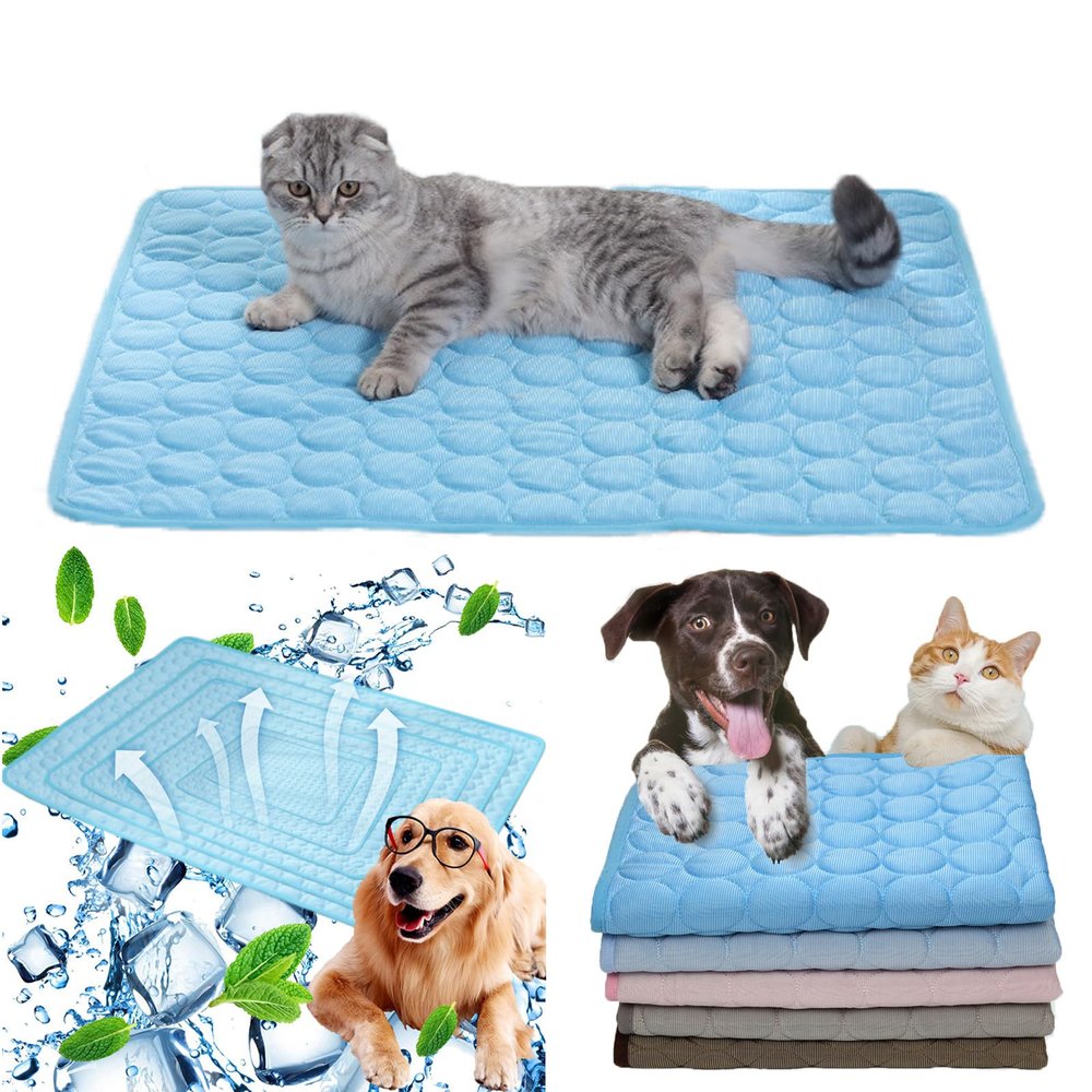 Self-Cooling Pet Mat with Cooling Gel, Blue, L