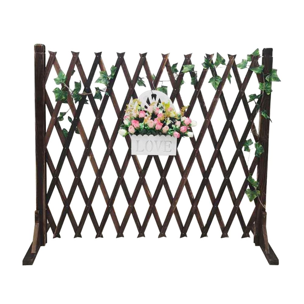 Wooden Garden Fence, Retractable Privacy Screen and Pet Fence, H80 × L160 cm