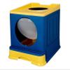 Covered Cat Litter Box with Scoop, Top Entry, Portable, Blue view 1