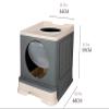 Covered Cat Litter Box with Scoop, Top Entry, Portable, Blue view 2