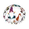 Funny Christmas Elf Shower Cap with Elastic Band, Waterproof, Double-Layer, Reusable, with Ear Protection view 1