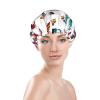 Funny Christmas Elf Shower Cap with Elastic Band, Waterproof, Double-Layer, Reusable, with Ear Protection view 3