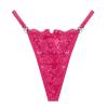 Women's Red Lace Sexy Thong Panties, Breathable Seamless Lingerie view 3