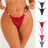 Women's Red Lace Sexy Thong Panties, Breathable Seamless Lingerie view 4