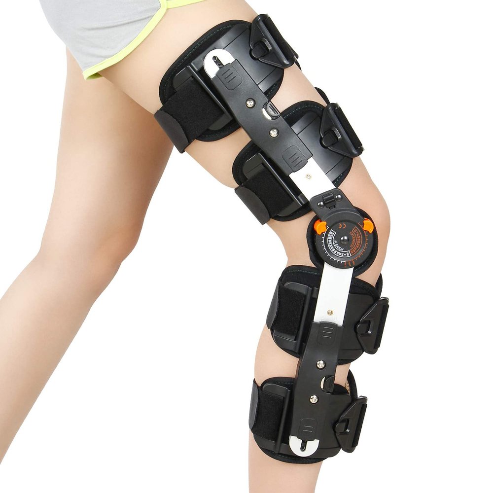 XDAWQP Hinged Knee Brace, Patella Orthosis, Adjustable Knee Support