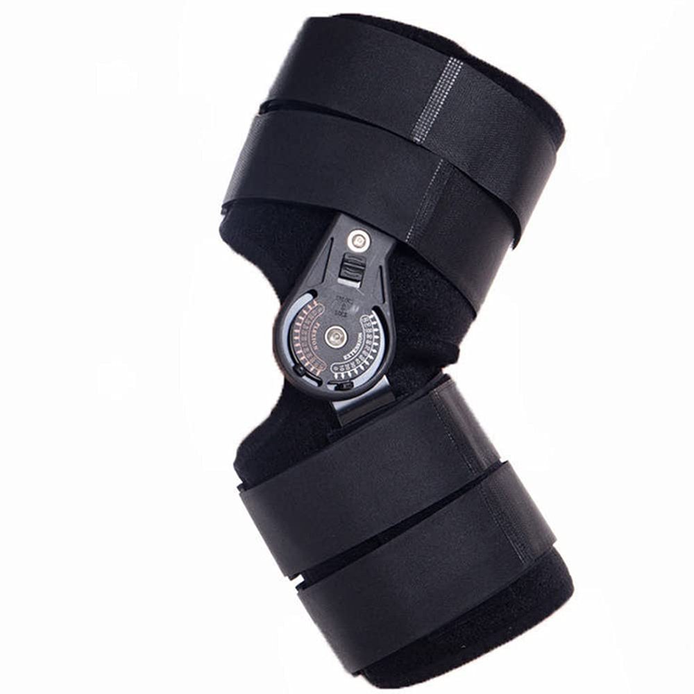 XDAWQP Hinged Knee Brace, Adjustable Knee Support for Left or Right Leg, Size L