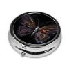 Mystery Butterfly Round Pill Box, 3 Compartments, Portable Travel Pill Organizer view 2