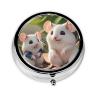 Mother and Child Round Pill Organizer with 3 Compartments, Portable Travel Pill Case view 1