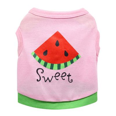 Budiniao Summer Vest for Dogs - Watermelon Letter Hoodie, Pink Green, XS