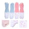 2 Pairs of Lined Rubber Dishwashing Gloves, Non-Slip view 2
