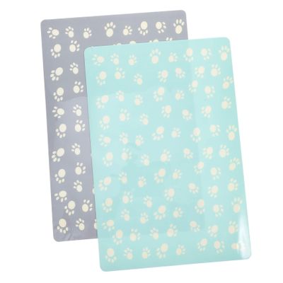 HAPINARY 2-Piece Non-Slip, Water-Resistant Pet Feeding Mats, PP/EVA, Random Color