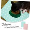 HAPINARY 2-Piece Non-Slip, Water-Resistant Pet Feeding Mats, PP/EVA, Random Color view 3
