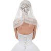 Zghhc Floral Mantilla Bridal Veil with Headband view 4