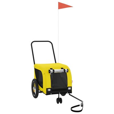 vidaXL Bicycle Dog Trailer Yellow and Black Oxford Fabric & Iron