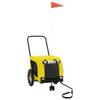 vidaXL Bicycle Dog Trailer Yellow and Black Oxford Fabric & Iron view 1