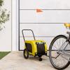 vidaXL Bicycle Dog Trailer Yellow and Black Oxford Fabric & Iron view 2