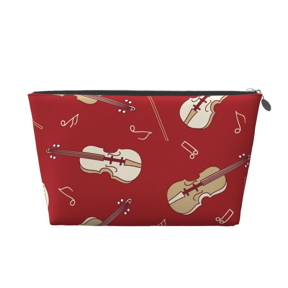 Music Violin Red Note Toiletry & Makeup Bag