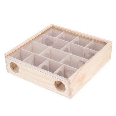 Qcwwy Hamster Maze, Interactive Wooden Pet Toy with Acrylic Glass for Small Pets